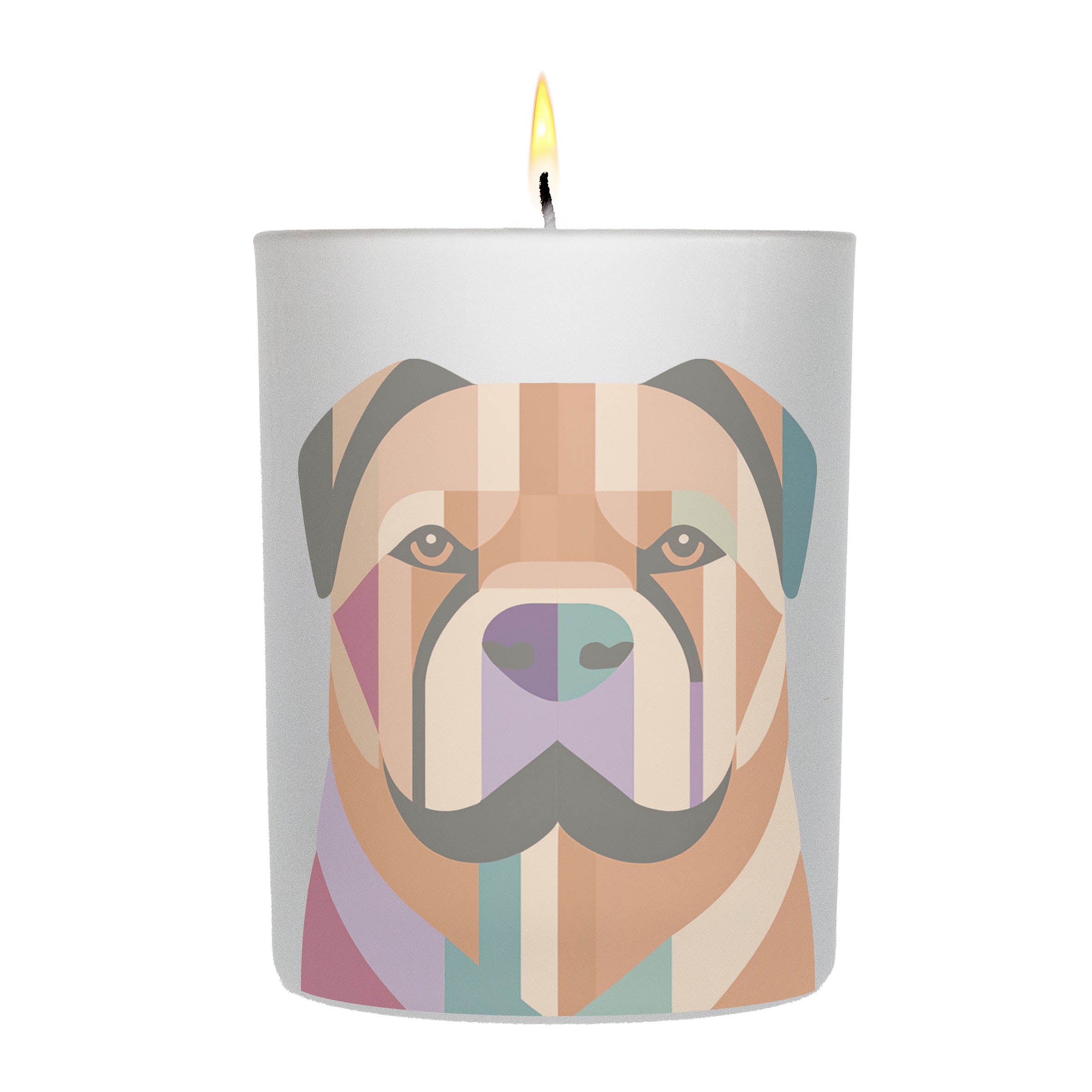 Shar Pei Graphic Retro Chic Frosted Candle