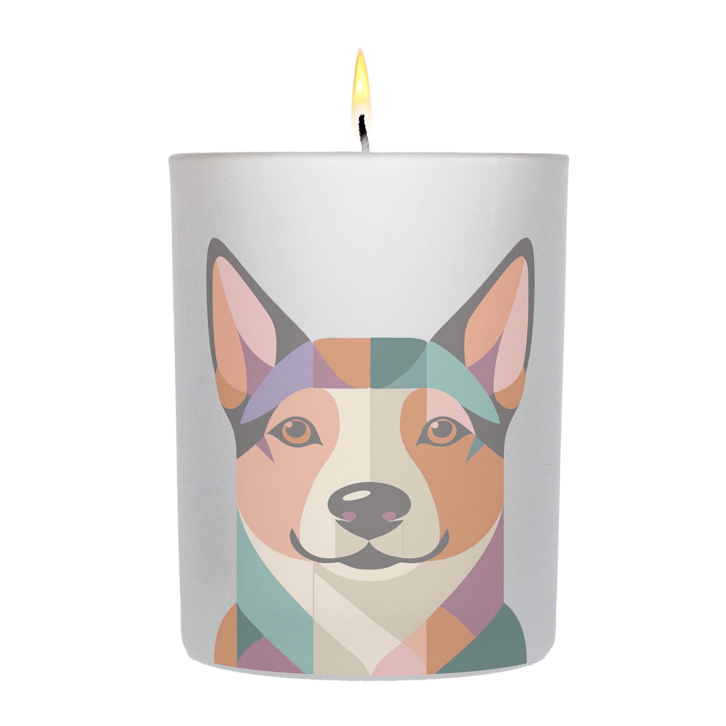 Swedish Vallhund Graphic Retro Chic Frosted Candle