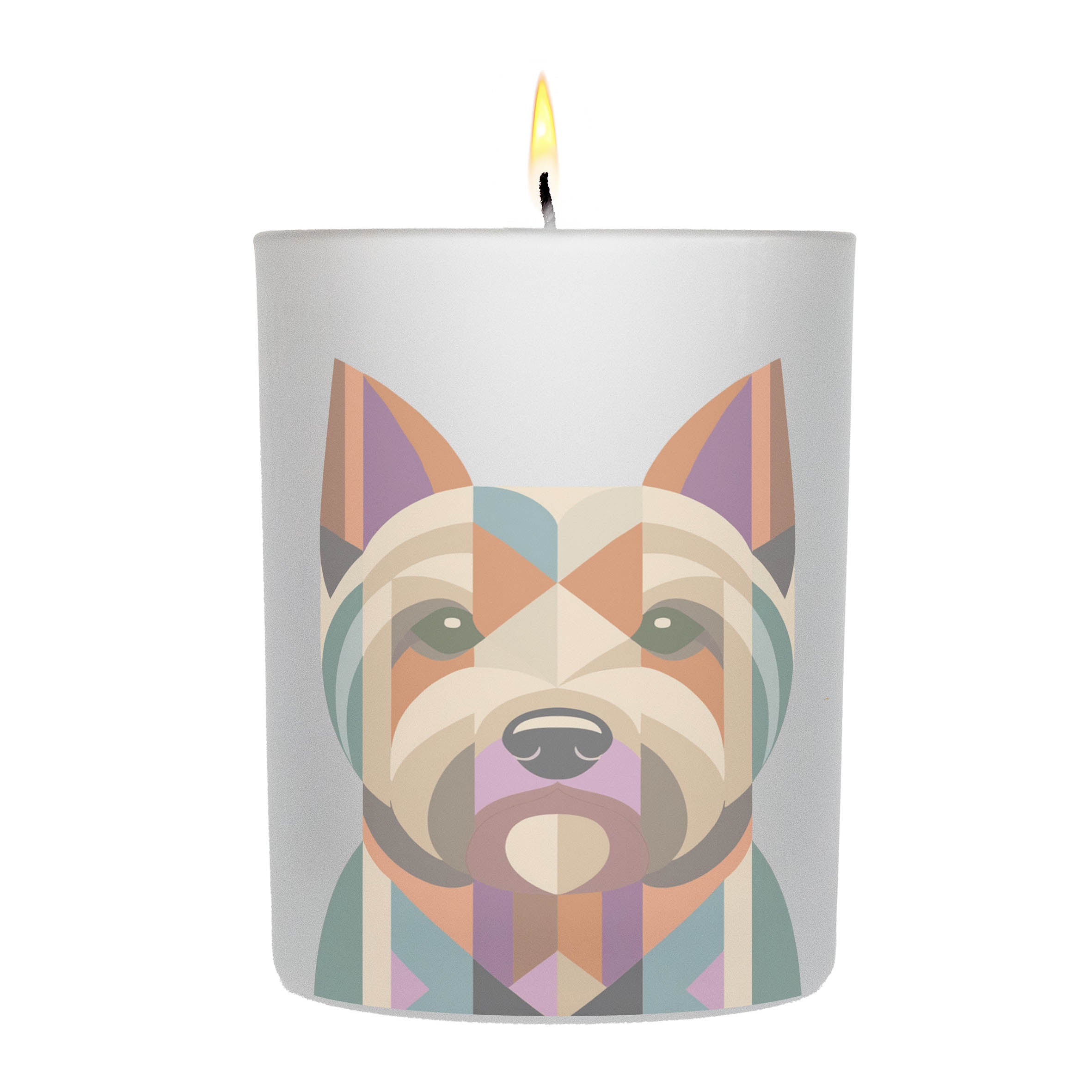 Yorkshire Terrier Graphic Retro Chic Frosted Candle